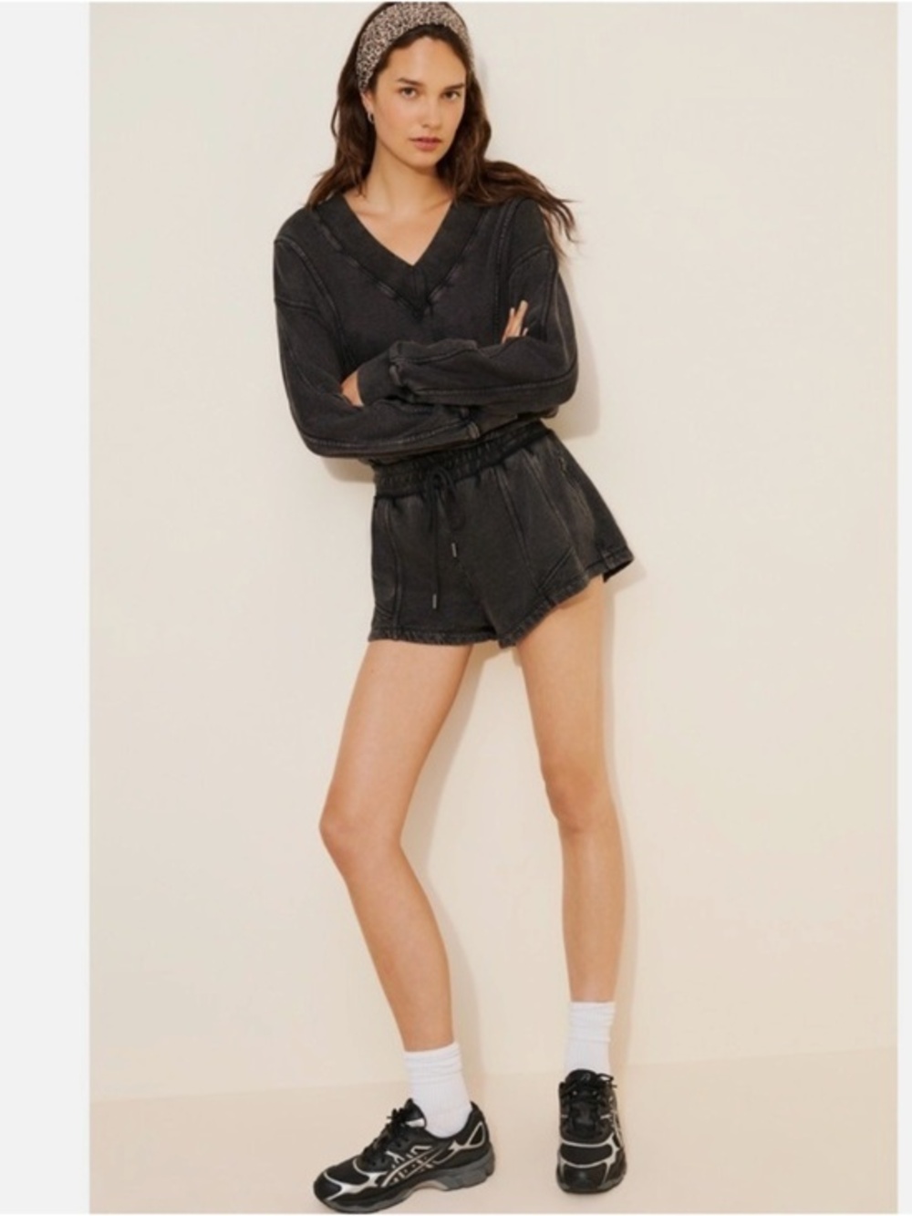 Free People Movement Black Mineral Washed Intercept Romper New